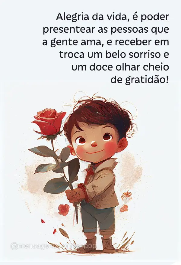 Alegria da vida, é poder presentear as pessoas que a gente ama, e receber em troca um belo sorriso e um doce olhar cheio de gratidão!