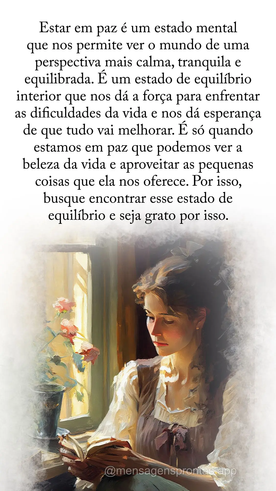 Estar em paz é um estado mental que nos permite ver o mundo de uma perspectiva mais calma, tranquila e equilibrada. É um estado de equilíbrio interior...