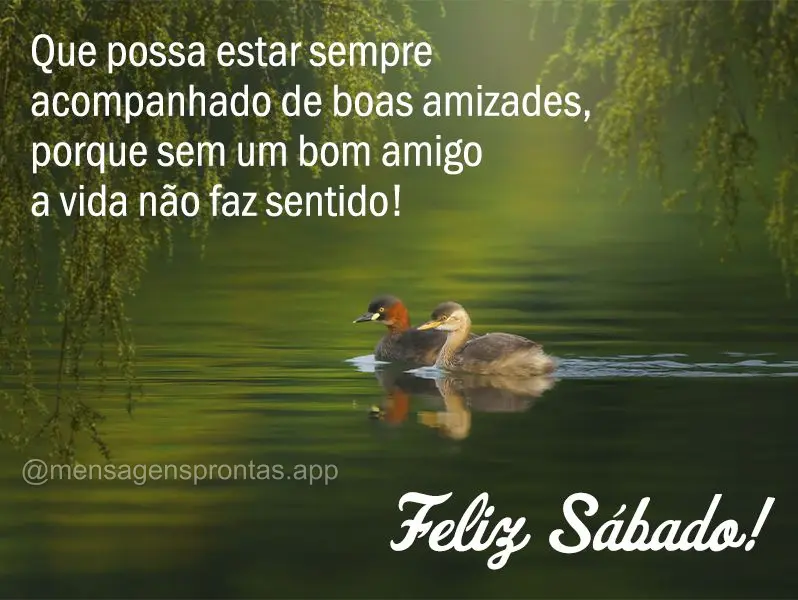 Que possa estar sempre acompanhado de boas amizades, porque sem um bom amigo a vida não faz sentido! Feliz Sábado! 