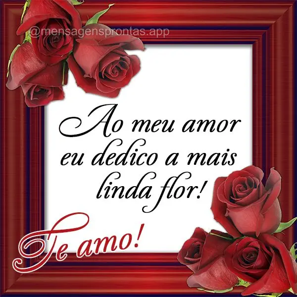 Ao meu amor eu dedico a mais linda flor! Te amo!