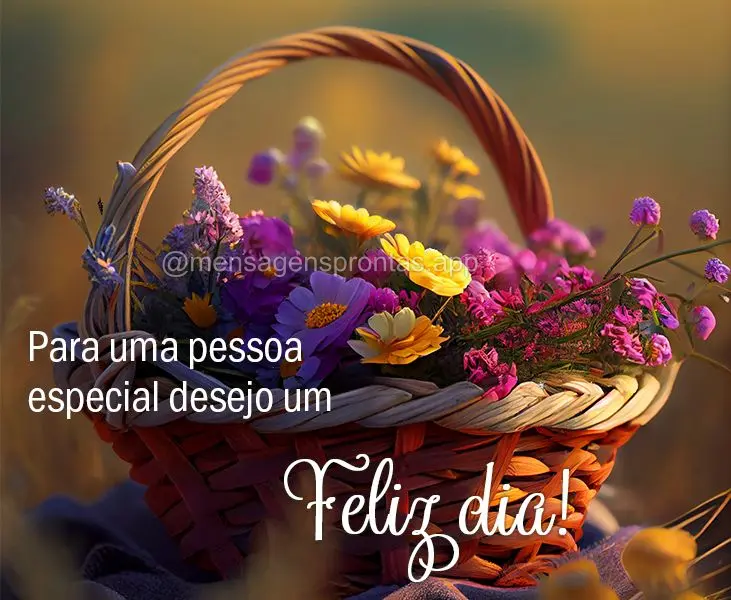 Para uma pessoa especial desejo um Feliz dia!