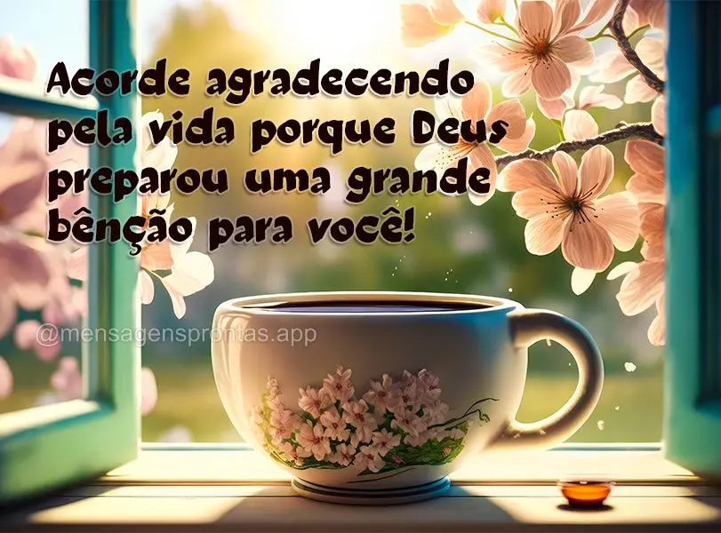 Acorde agradecendo pela vida porque Deus preparou uma grande bênção para você!