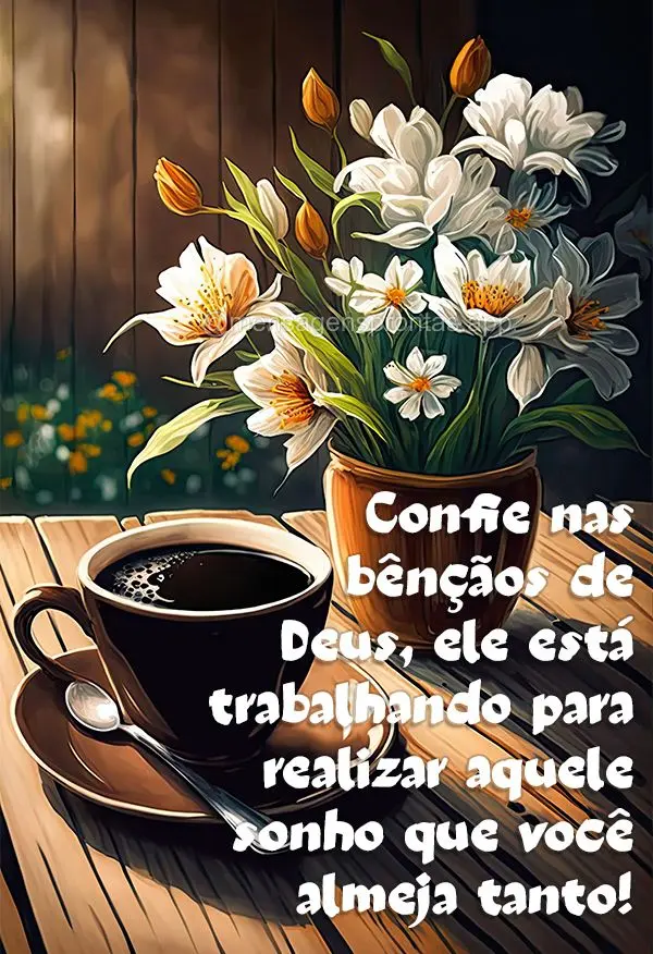 Confie nas bênçãos de Deus, ele está trabalhando para realizar aquele sonho que você almeja tanto!