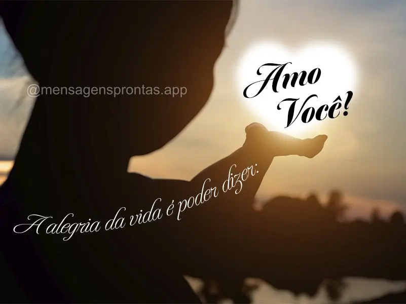 A alegria da vida é poder dizer: Amo você!