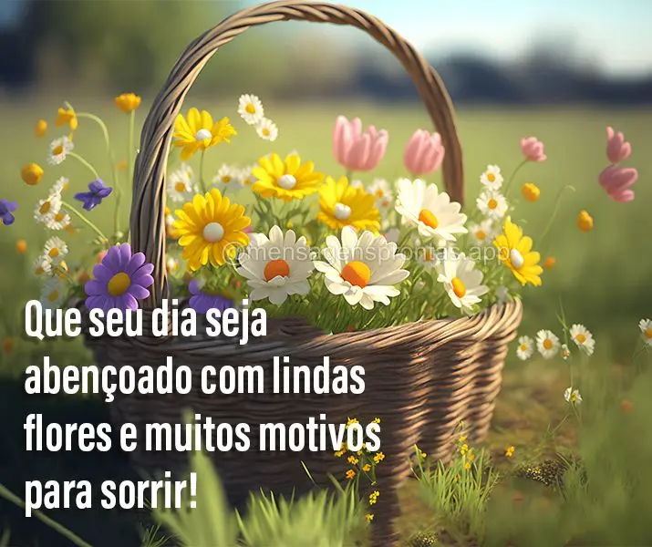 Que seu dia seja abençoado com lindas flores e muitos motivos para sorrir!