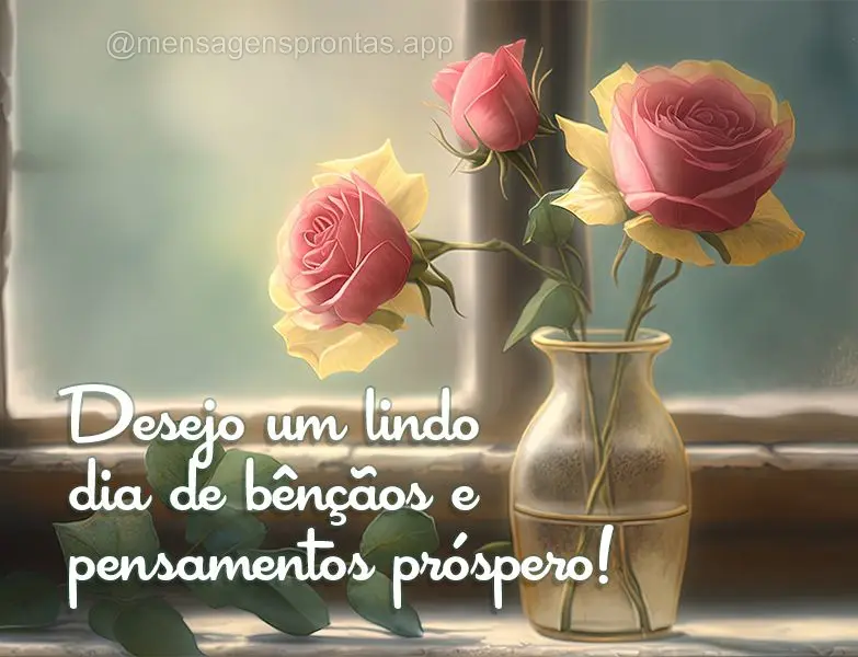 Desejo um lindo dia de bênçãos e pensamentos próspero!