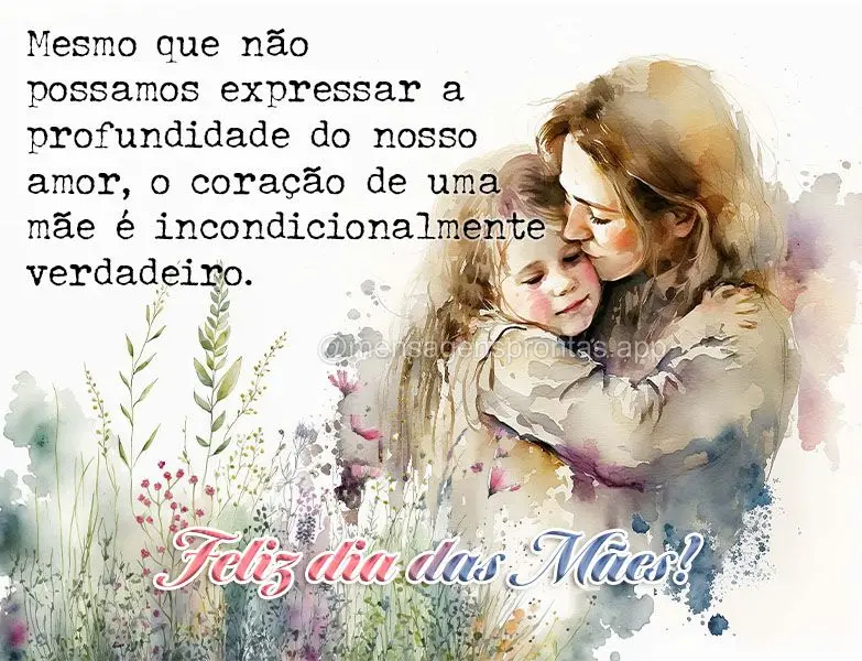 Mesmo que não possamos expressar a profundidade do nosso amor, o coração de uma mãe é incondicionalmente verdadeiro. Feliz dia das Mães!