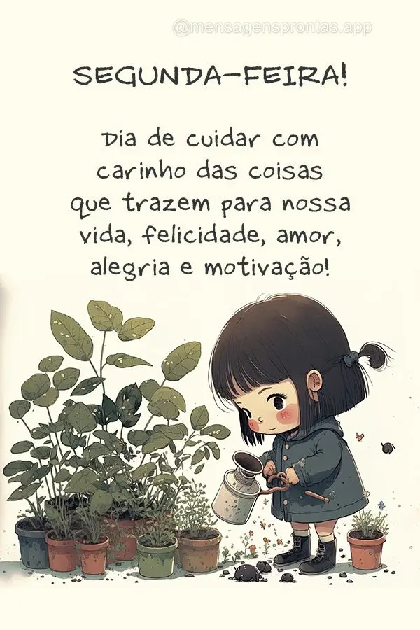 Dia de cuidar com carinho das coisas que trazem para nossa vida, felicidade, amor, alegria e motivação! Segunda-feira!