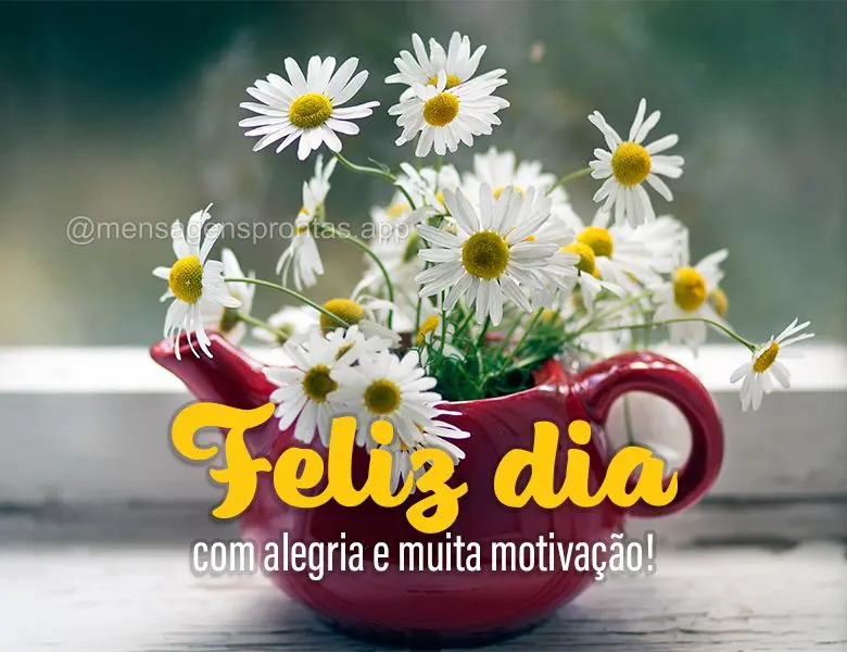 Feliz dia com alegria e muita motivação!