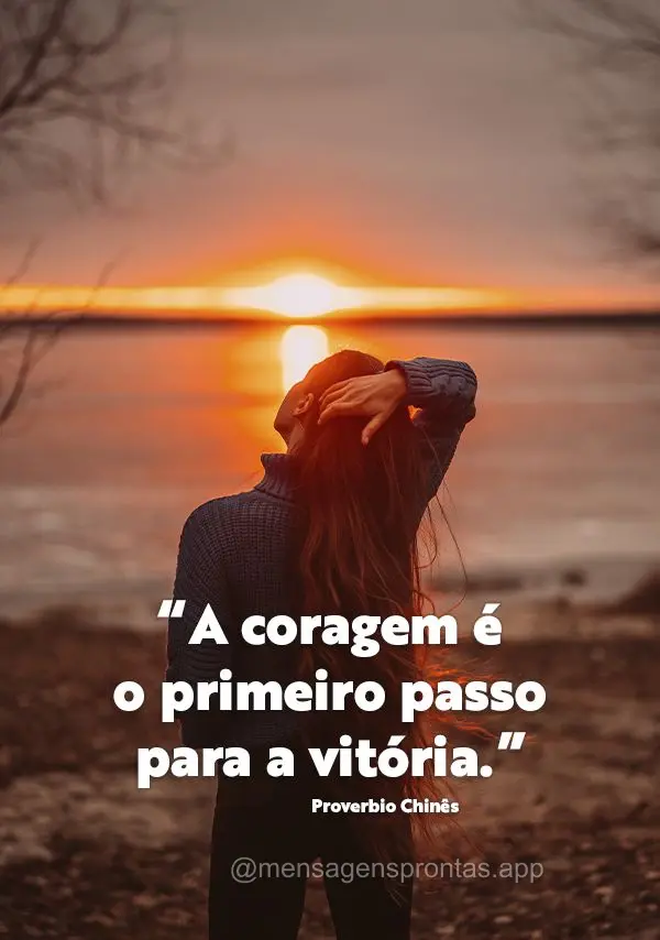 "A coragem é o primeiro passo para a vitória."  Proverbio Chinês