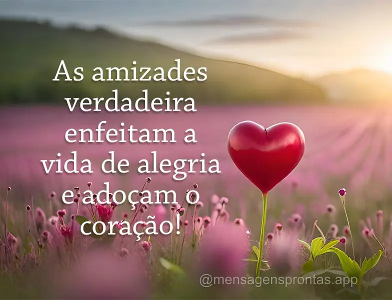 As amizades verdadeira enfeitam a vida de alegria e adoçam o coração!