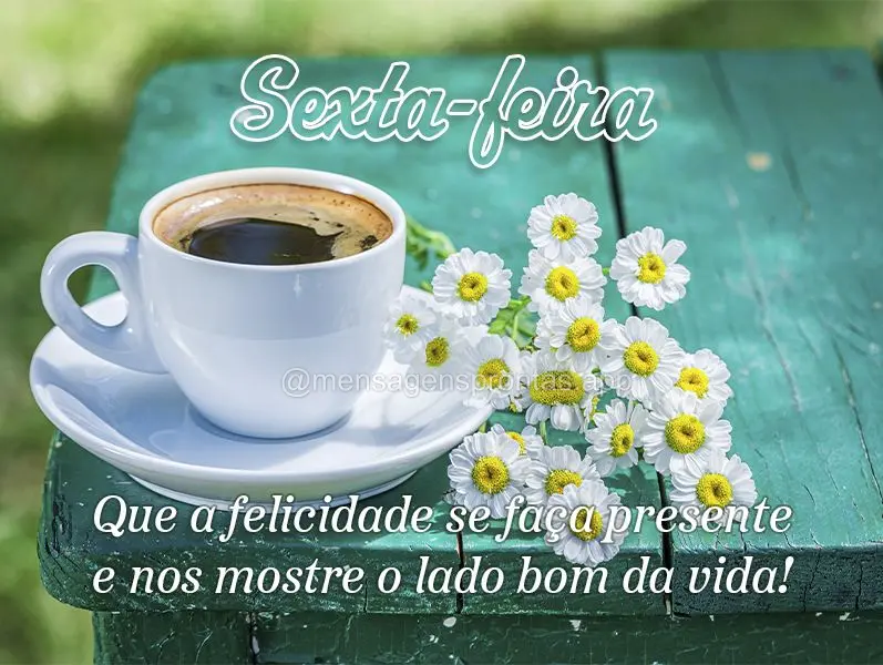 Que a felicidade se faça presente e nos mostre o lado bom da vida! Sexta-feira