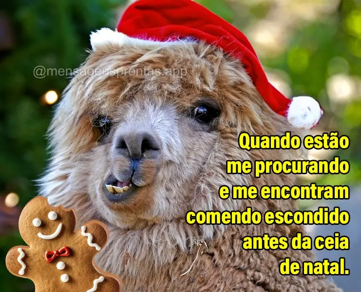 Quando estão me procurando e me pagam comendo escondido antes da ceia de natal.