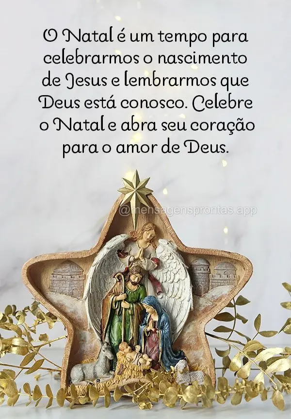 O Natal é um tempo para celebrarmos o nascimento de Jesus e lembrarmos que Deus está conosco. Celebre o Natal e abra seu coração para o amor de Deus....