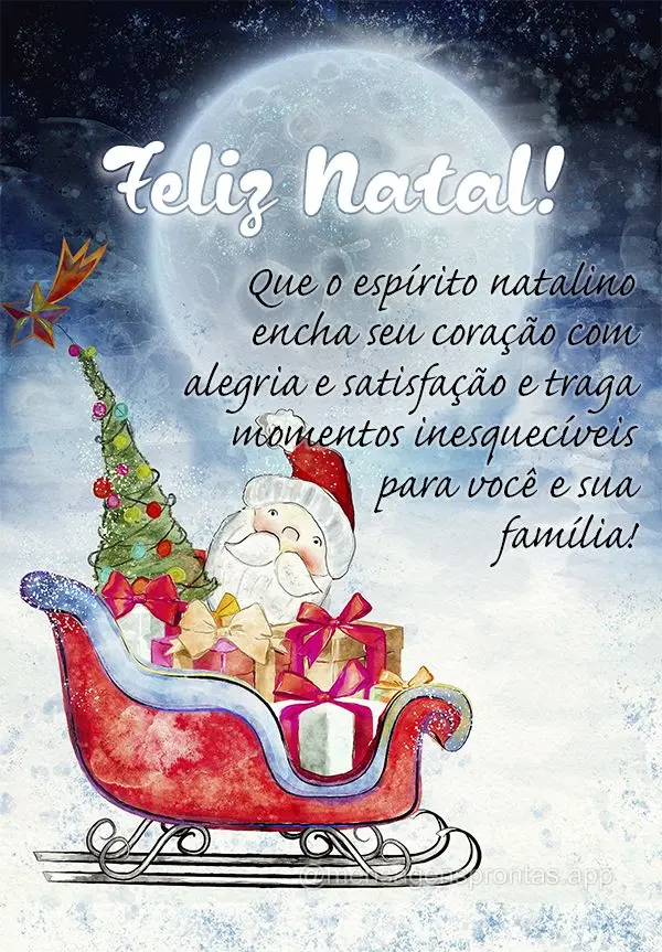 Que o espírito natalino encha seu coração com alegria e satisfação e traga momentos inesquecíveis para você e sua família! Feliz Natal!