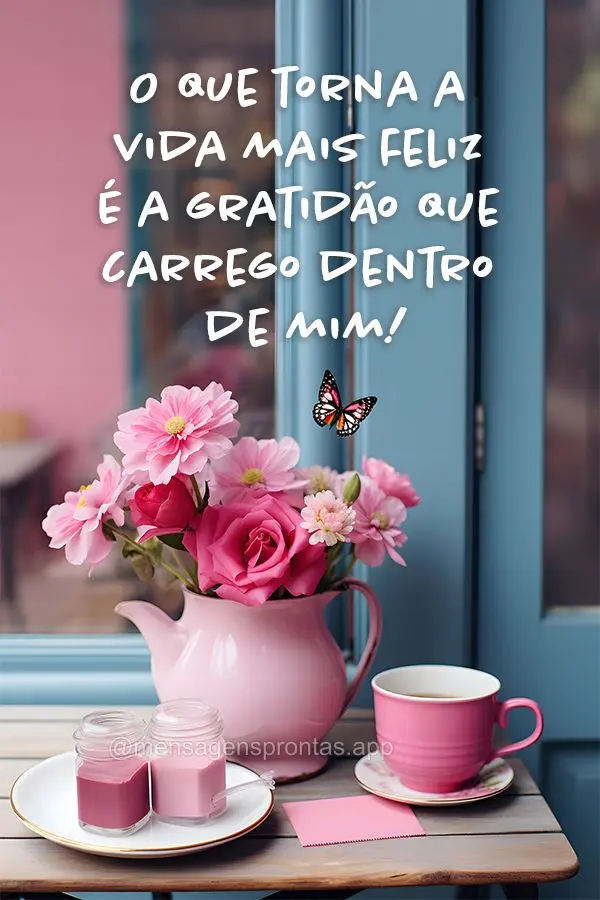 O que torna a vida mais feliz é a gratidão que carrego dentro de mim!