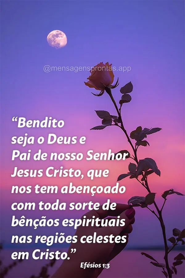 "Bendito seja o Deus e Pai de nosso Senhor Jesus Cristo, que nos tem abençoado com toda sorte de bênçãos espirituais nas regiões celestes em Cristo....