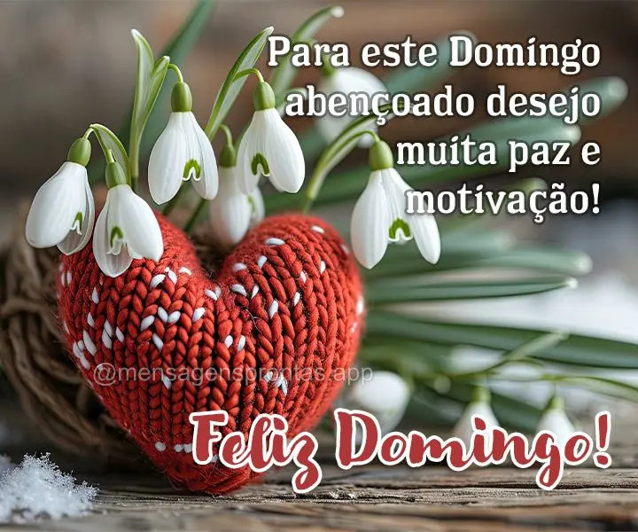 Para este Domingo abençoado desejo muita paz e motivação! Feliz Domingo!