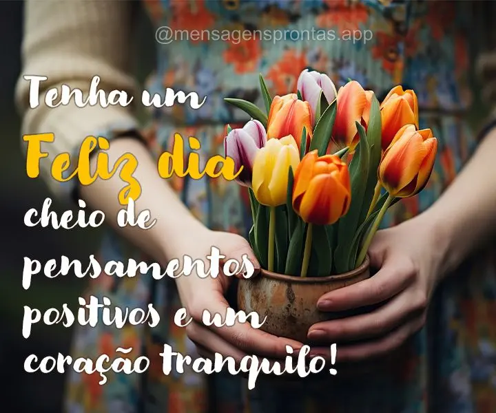 Tenha um Feliz dia cheio de pensamentos positivos e um coração tranquilo!