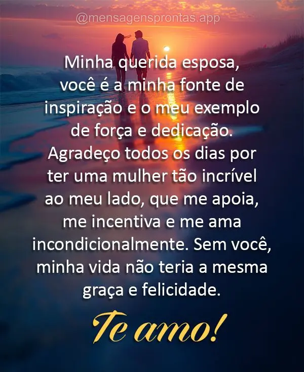 Minha querida esposa, você é a minha fonte de inspiração e o meu exemplo de força e dedicação. Agradeço todos os dias por ter uma mulher tão inc...