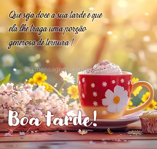 Que seja doce a sua tarde e ela lhe traga uma porção generosa de ternura! Boa tarde!