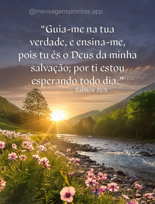 “Guia-me na tua verdade, e ensina-me, pois tu és o Deus da minha salvação; por ti estou esperando todo dia.”  Salmos 25:5