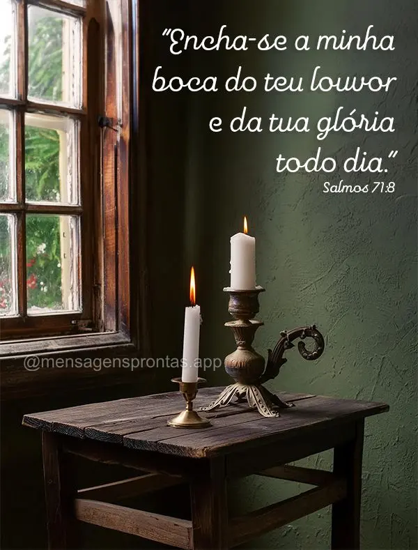 “Encha-se a minha boca do teu louvor e da tua glória todo dia.” Salmos 71:8