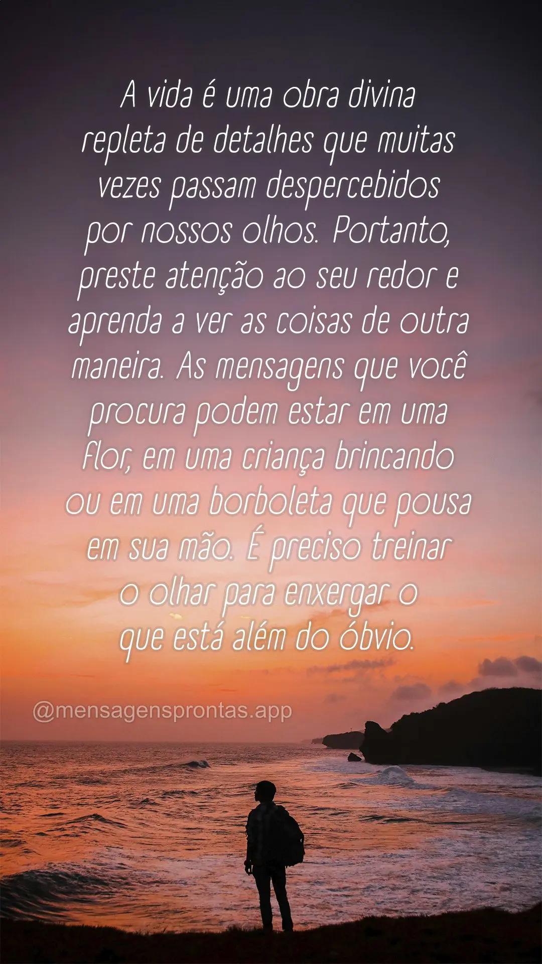 A vida é uma obra divina repleta de detalhes que muitas vezes passam despercebidos por nossos olhos. Portanto, preste atenção ao seu redor e aprenda a...