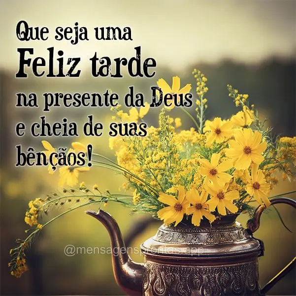 Que seja uma Feliz tarde na presente da Deus e cheia de suas bênçãos!