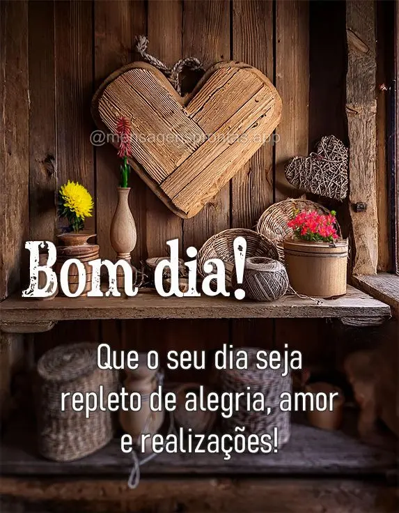 Que o seu dia seja repleto de alegria, amor e realizações! Bom dia!