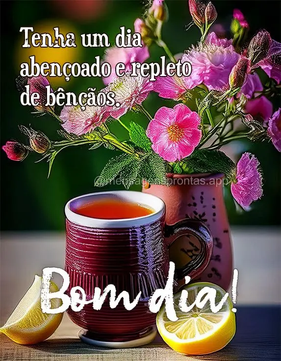 Tenha um dia abençoado e repleto de bênçãos. Bom dia!