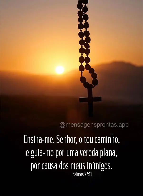 Ensina-me, Senhor, o teu caminho, e guia-me por uma vereda plana, por causa dos meus inimigos. Salmos 27:11