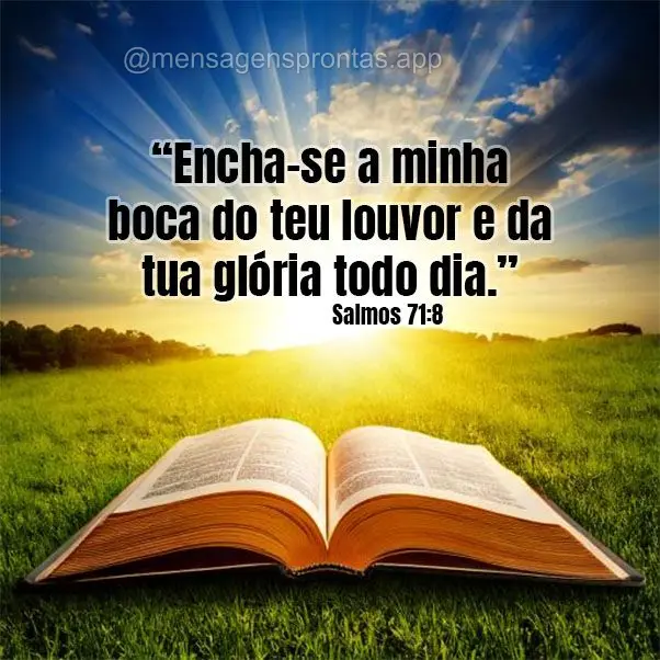 “Encha-se a minha boca do teu louvor e da tua glória todo dia.” Salmos 71:8