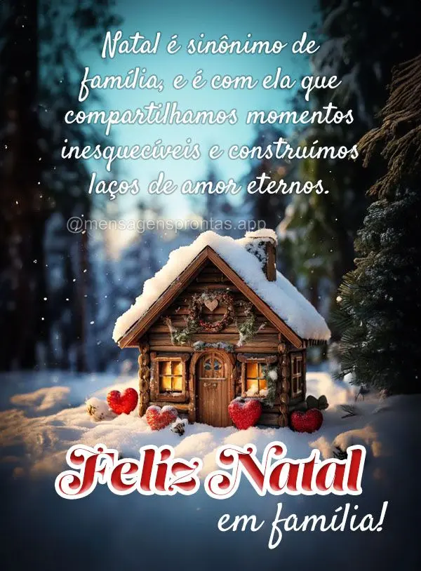 Natal é sinônimo de família, e é com ela que compartilhamos momentos inesquecíveis e construímos laços de amor eternos. Feliz Natal em família!...