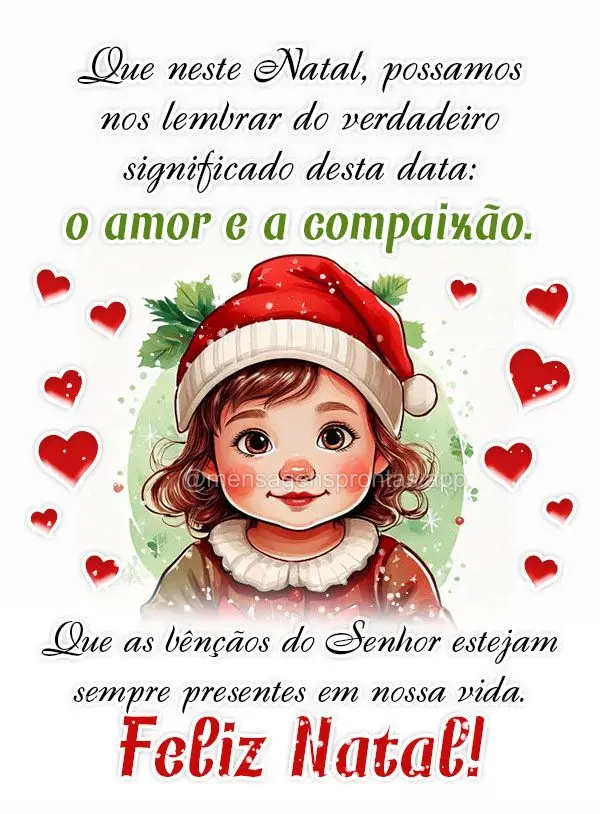 Que neste Natal, possamos nos lembrar do verdadeiro significado desta data: o amor e a compaixão. Que as bênçãos do Senhor estejam sempre presentes e...