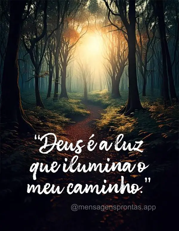 Deus é a luz que ilumina o meu caminho.