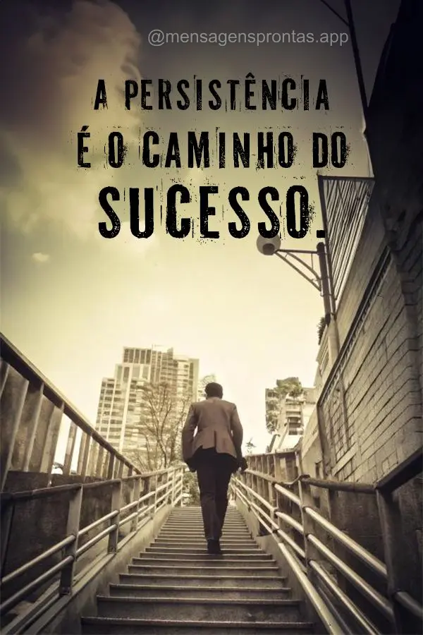 A persistência é o caminho do sucesso.