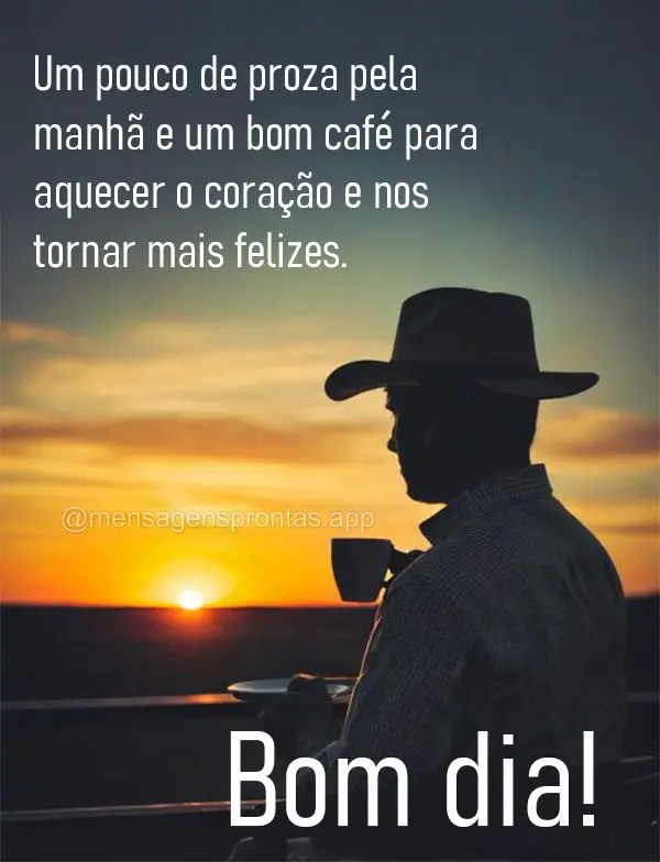 Um pouco de proza pela manhã e um bom café para aquecer o coração e nos tornar mais felizes. Bom dia!