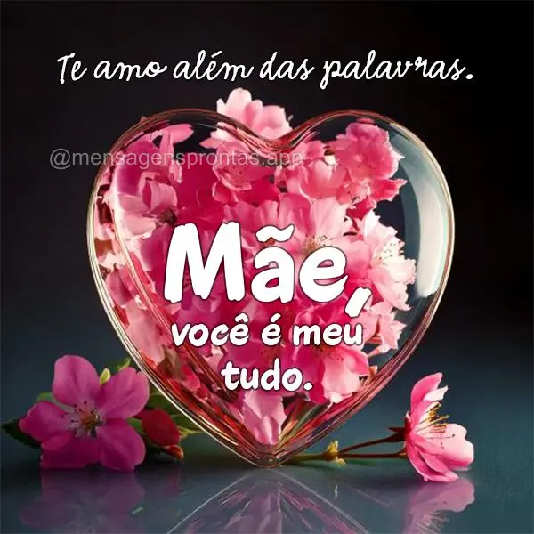 Te amo além das palavras, mãe. Você é meu tudo.