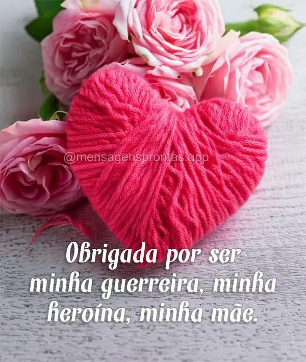 Obrigada por ser minha guerreira, minha heroína, minha mãe.